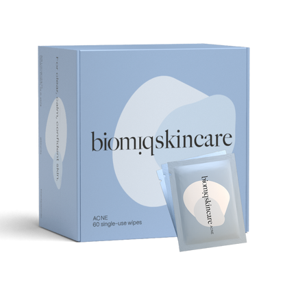 Biomiq Acne Clearing Postbiotic Skincare with Skin Microbiome Enhancing Actives – 60 wipes